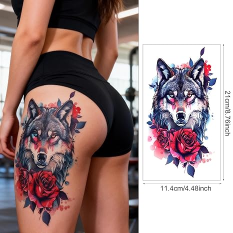 6 Sheets Temporary Tattoos for Women and Men Body Arm Back, Realistic Waterproof