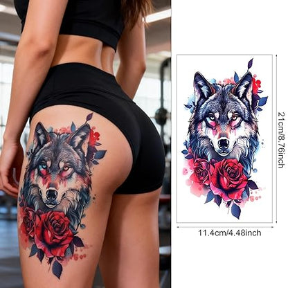 6 Sheets Temporary Tattoos for Women and Men Body Arm Back, Realistic Waterproof