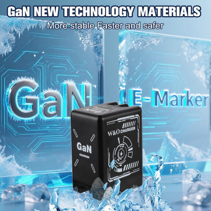 2-in-1 GaN Compatible with Fast Charger, GaN Charger Fast Charging, Retractable Phone Chargers Wall Plug