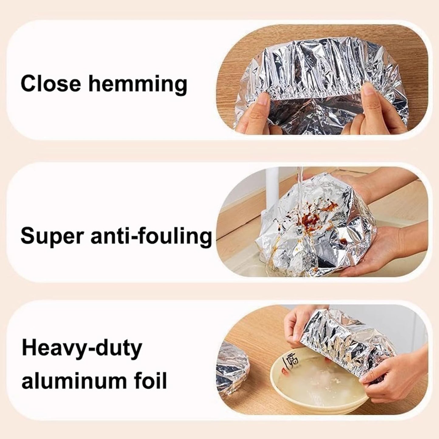 50 Pcs Reusable Aluminum Foil Food Covers Thermal Insulation