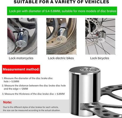 Motorcycle Disc Brake Lock, Anti Theft Motorbike Safety Brake Disk Lock with Two Keys