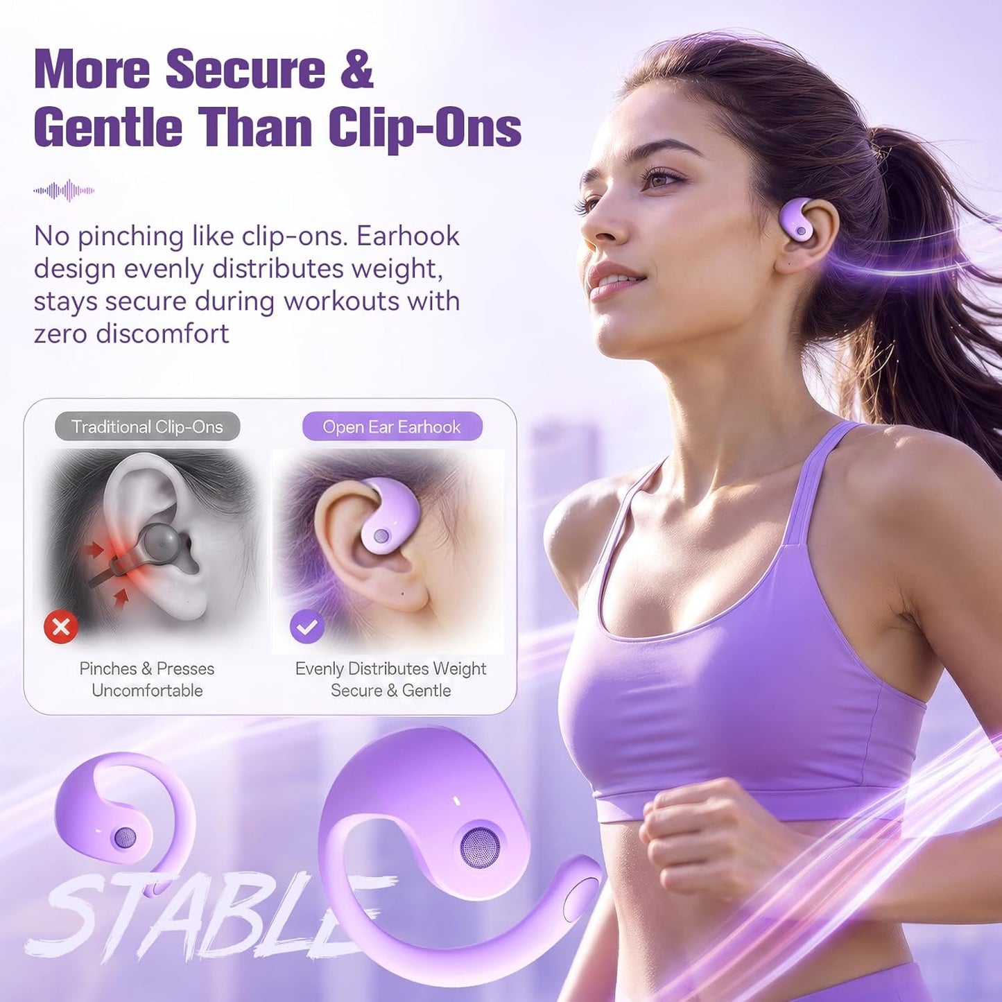 Open Ear Buds Headphones Bluetooth 5.4,Bone Conducting Air Bone Conduction Headphones