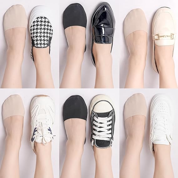 7 Pairs - Summer Thin ice Silk Boat Socks, Cotton Bottom Non-Slip Shallow Mouth Socks