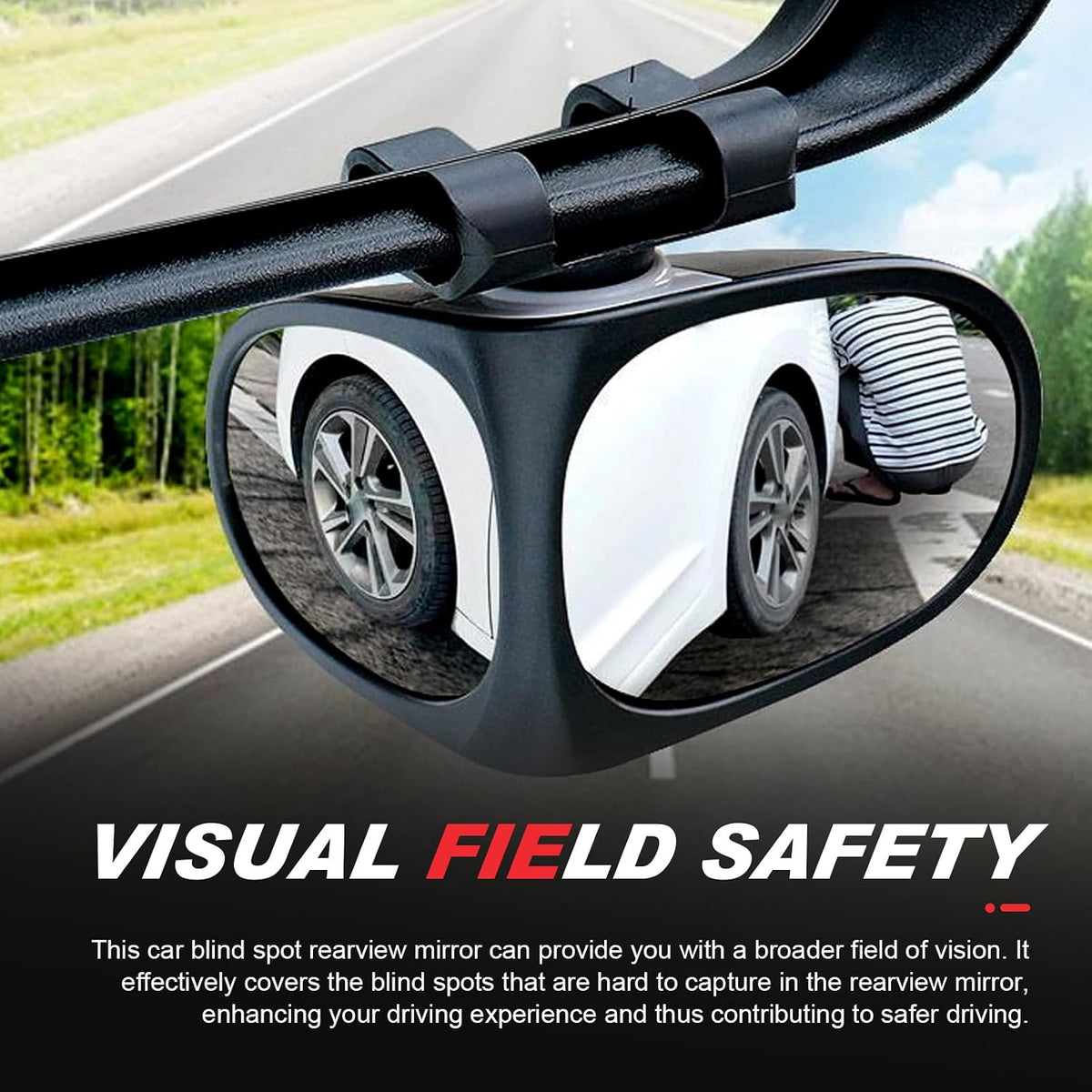 2PCS Car Blind Spot Mirror, 360 Degrees Panoramic Adjustable Wide-angle Mirror