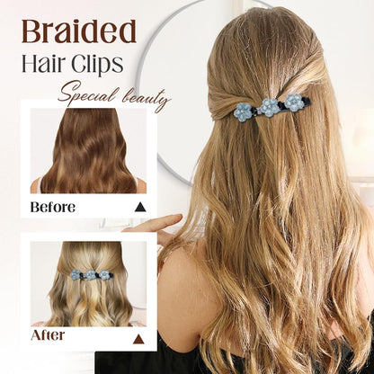 6PCS Sparkling Crystal Stone Braided Hair Clips Rhinestone Hair Clips Hair Braid Clips
