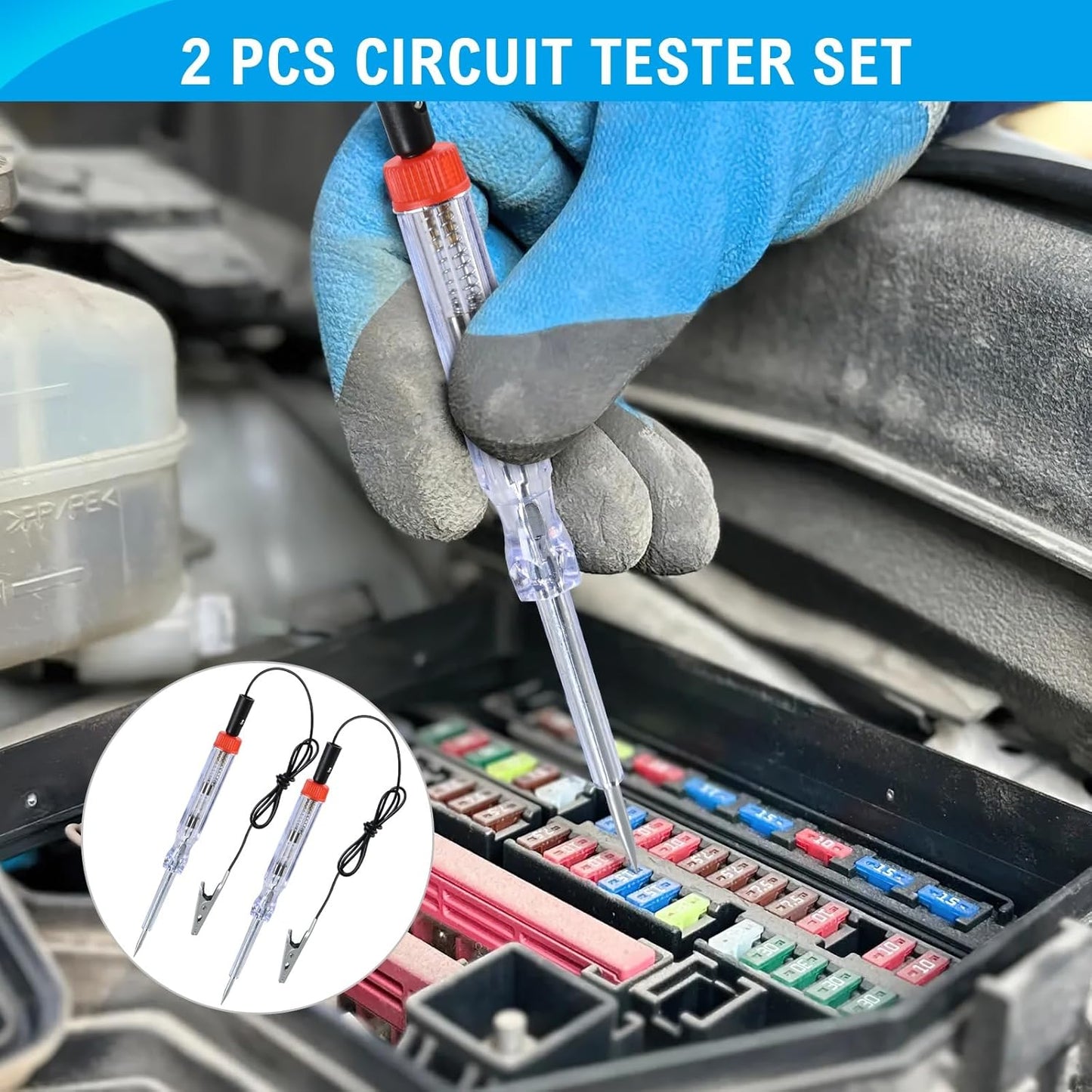 306 Pcs Automotive Blade Fuse Kit Standard Mini Low-Profile Fuse Assortment with Fuse Puller and Circuit Tester