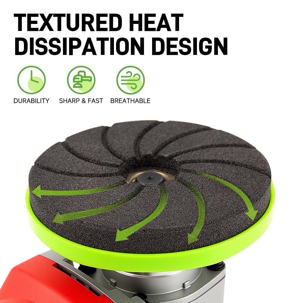 3Pcs 50/100/200# Diamond Polishing Pads, 4 Inch, for Tile, Marble and Granite, Chamfering