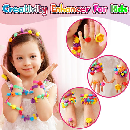 183Pcs Pop Beads, Jewelry Making Kits for Toddlers, Arts and Crafts Supplies for Kids Ages 4-8
