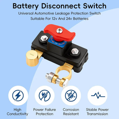Car Battery Disconnect Switch - Universal Battery Disconnect Switch & Leak Protector