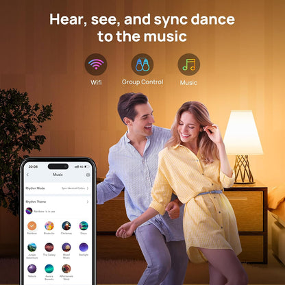 2PCS Smart Light Bulb, A19 Color Changing Light Bulb, 800 LM, E26 Base WiFi & Bluetooth