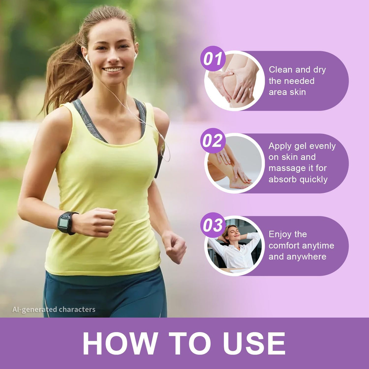 Joint Comfort Massage Gel, Soothes Discomfort for Neck, Back, Knees, Lumbar, and Feet