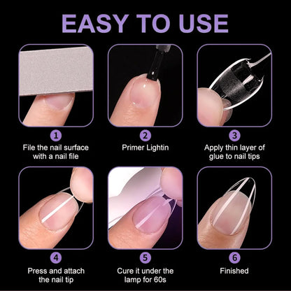600pcs Almond Nail Tips Medium Fake Nails - Soft Gel Nail Tips Almond Shape