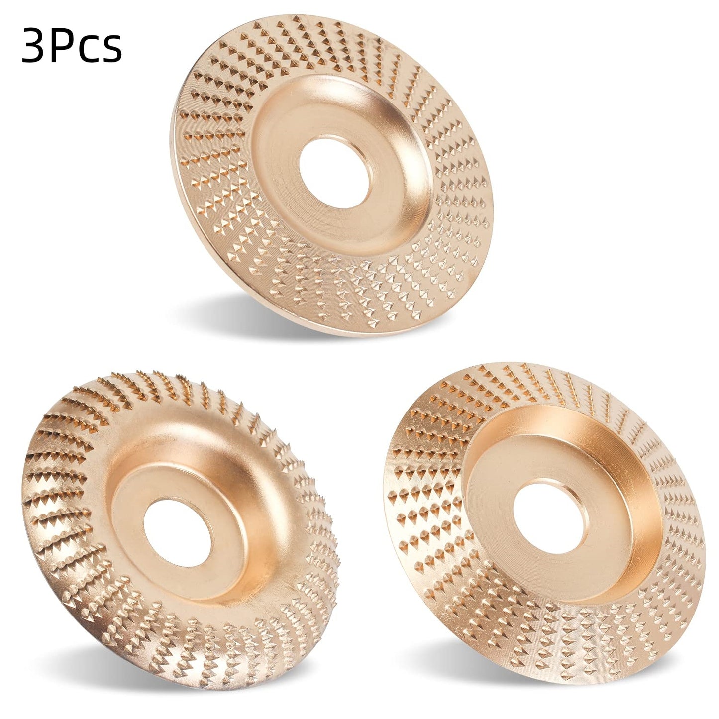 3PCS Wood Carving Disc Set for 4" or 4 1/2" Angle Grinder with 5/8" Arbor