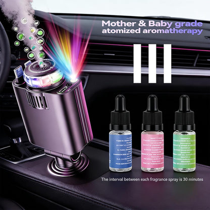 Newly Upgraded Retractable Car Charger with Aromatherapy and Starlight, 5 in 1 USB C Car Charger Adapter