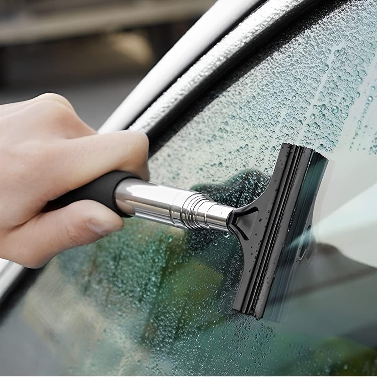 2PCS Black Retractable Car Rearview Mirror Wiper Long Handle Portable