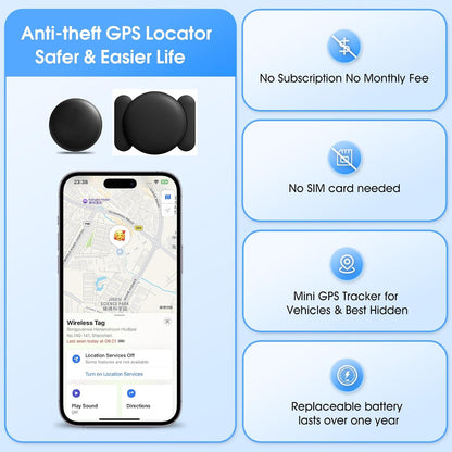Mini GPS Tracker for Vehicles, Hidden Car Location Tracker w/Magnetic Case, Real Time Global Tracking