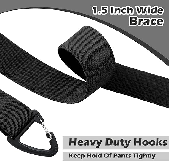 X Black Suspenders, Suspenders for Men, Adjustable Heavy Duty Suspender with 4 Snap Loop
