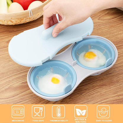 Microwave Egg Poacher, Microwave Egg Cooker for 2 Eggs