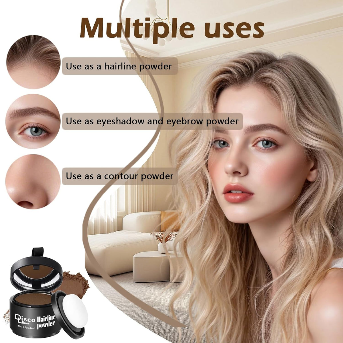 New Root Cover Up Hairline Shadow Powder,Root Touch Up Hair Powder Quickly Conceals Hair Loss