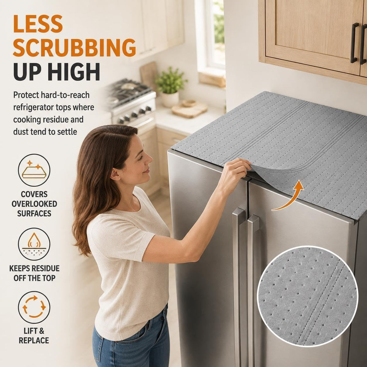 5Pcs Disposable Fridge Top Oil Absorbent Mat 24 * 36in Waterproof Dust Proof Pad