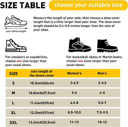 1Pair Waterproof Shoe Covers, Reusable & Foldable Rain Boot Shoe Cover with Zipper, Non-Slip, Reflector