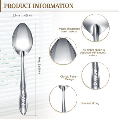 10 PCS Tea Spoons Set Silverware - 6.7 inch Stainless Steel Spoon