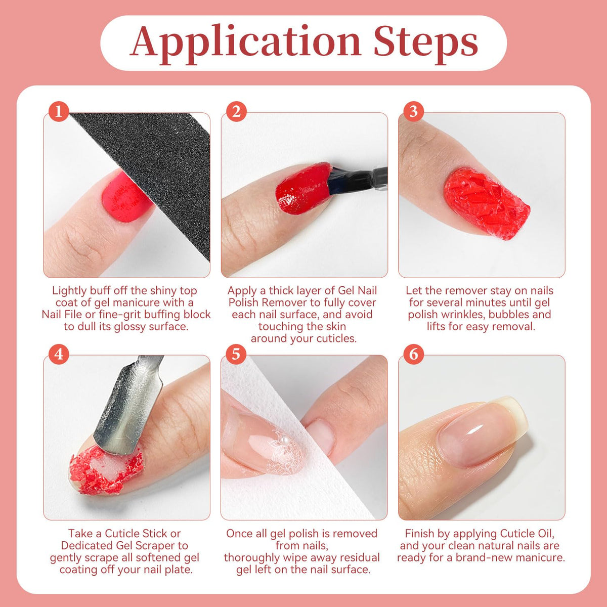 2PCS Gel Nail Polish Remover No Need Soaking or Wrapping Easy And Quick