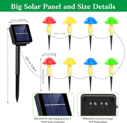 Outdoor Waterproof Solar-powered Mushroom-shaped Light for Courtyard Decoration