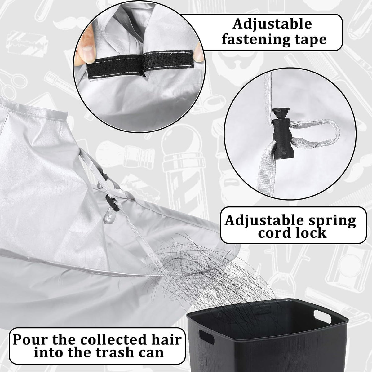 Portable Waterproof Hair Cutting Cape, Hair Catcher Bib