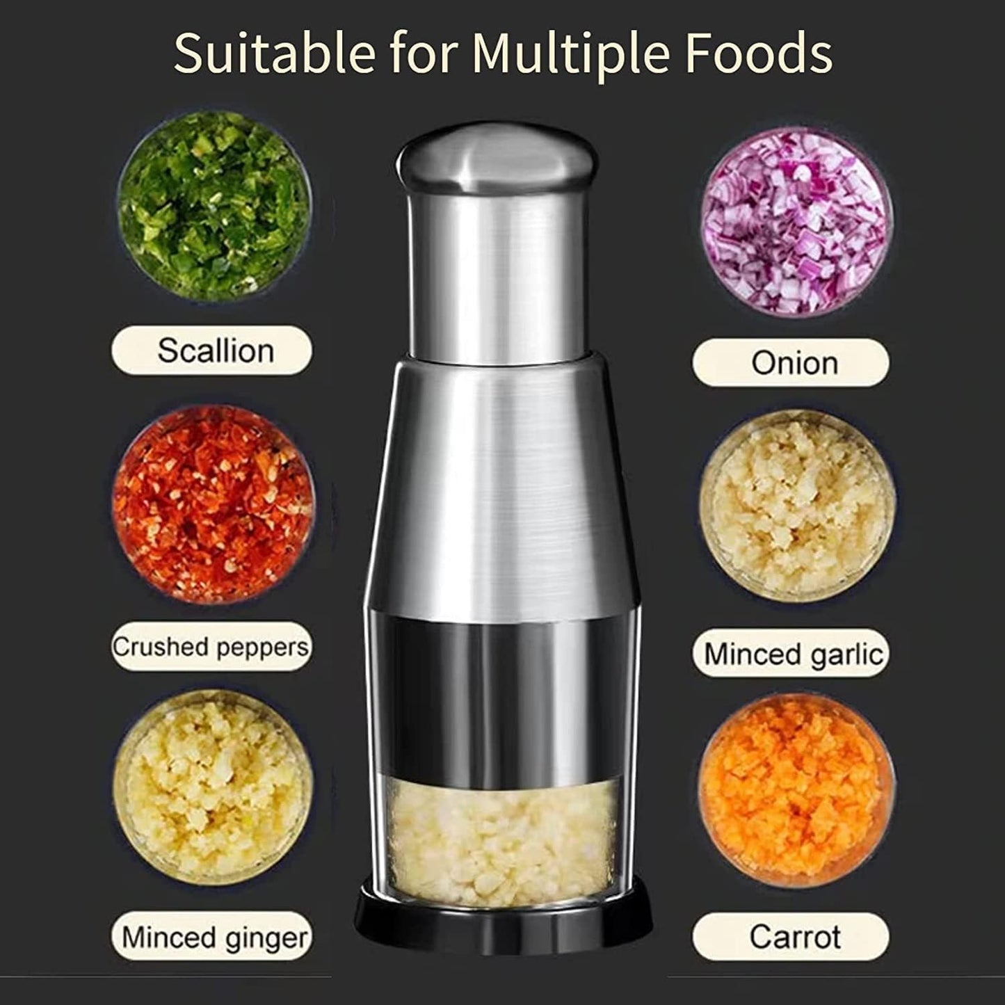 Multifunctional Stainless Steel Garlic Chopper