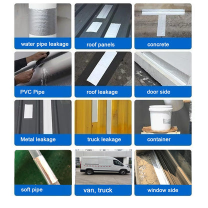 Butyl Waterproof Tape — 1.5mm Thick Aluminum Foil Repair Patch, UV-Resistant Pipe Sealing Tape