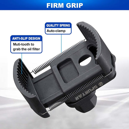 Auto Adjust 2-Jaw Oil Filter Removal Tool, 60-80mm 1/2" Drive Automotive Tool