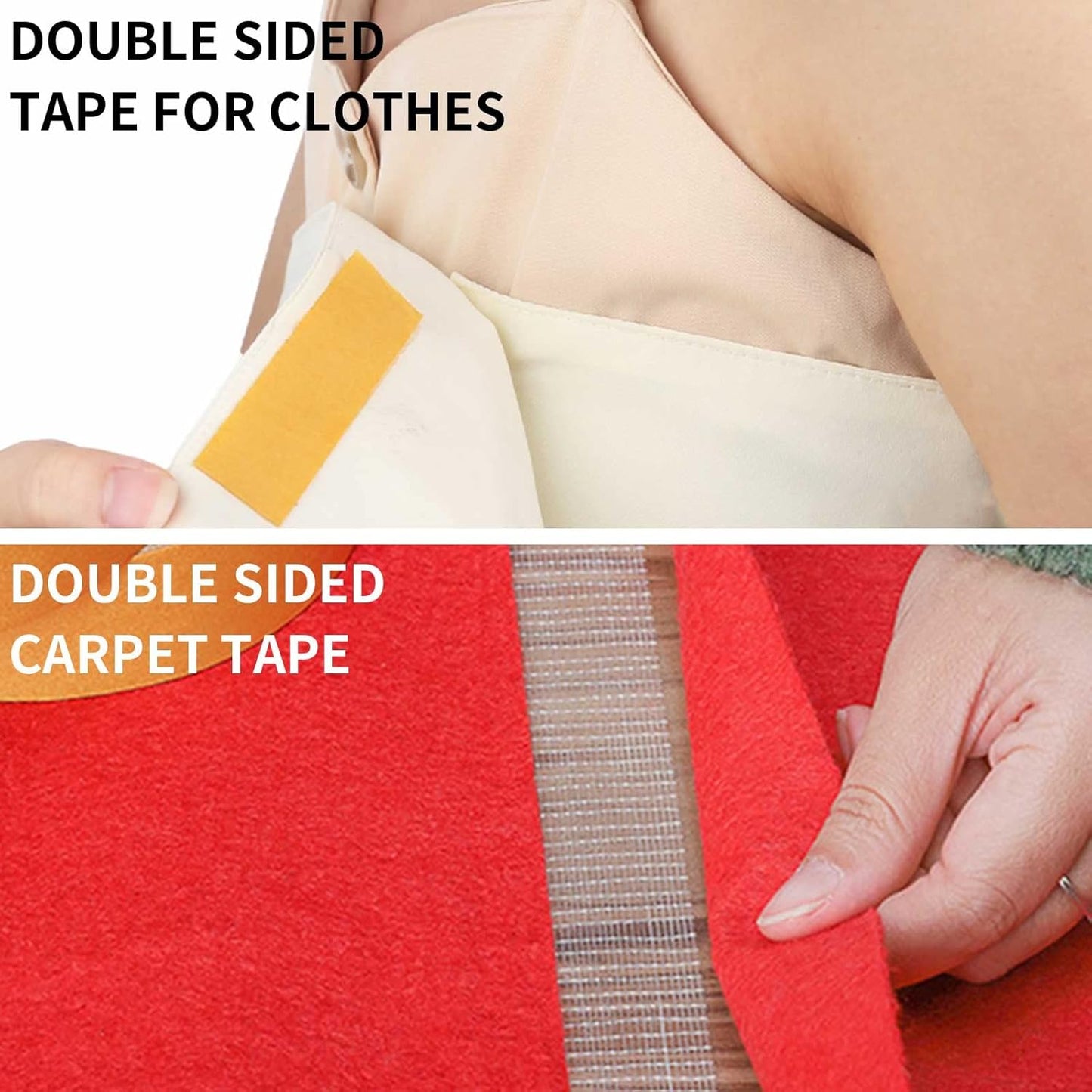 2PCS Extra Strong Double Sided Fabric Tape Heavy Duty 2inch x 33FT