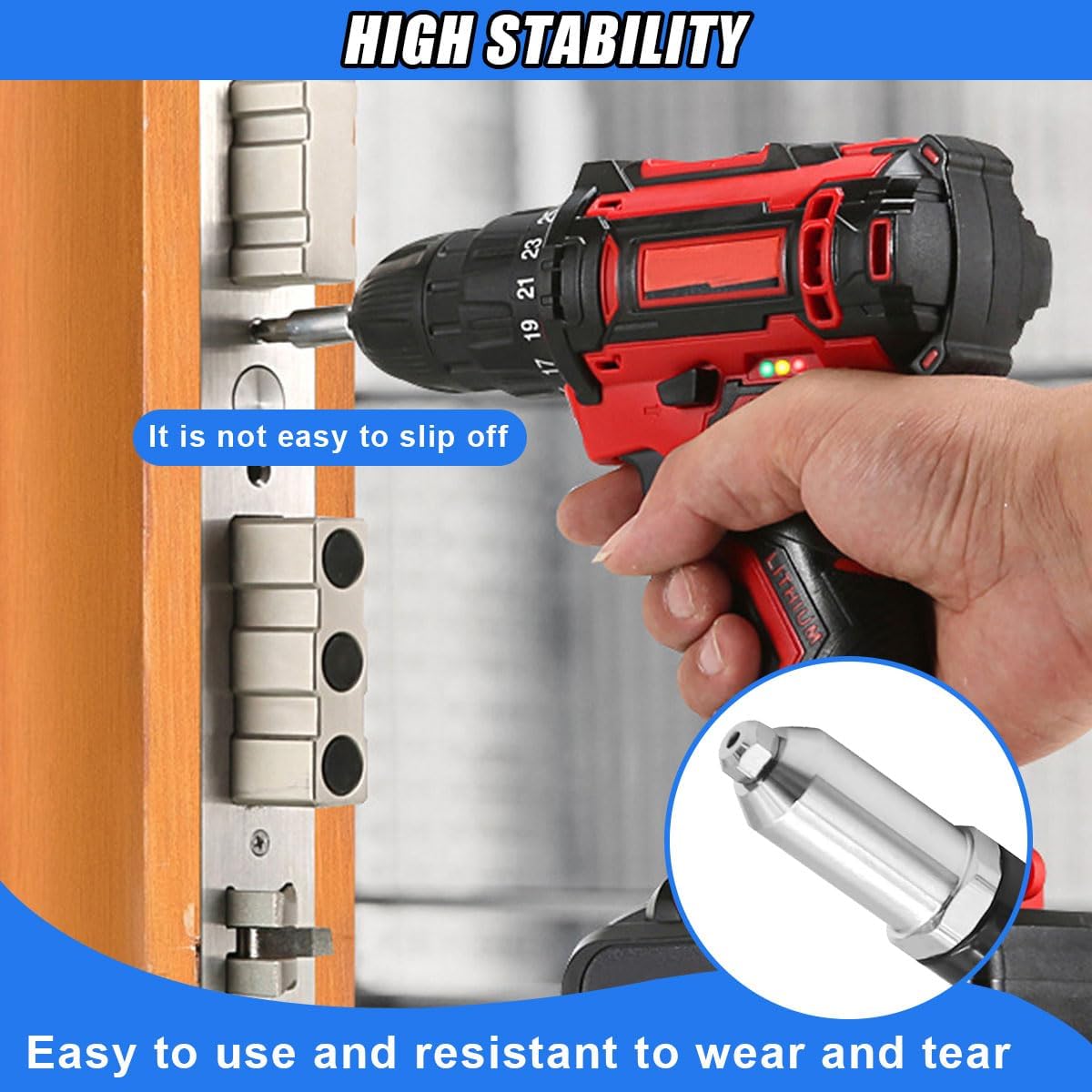 1 Set Rivet Tool Adapter Kit with Handle