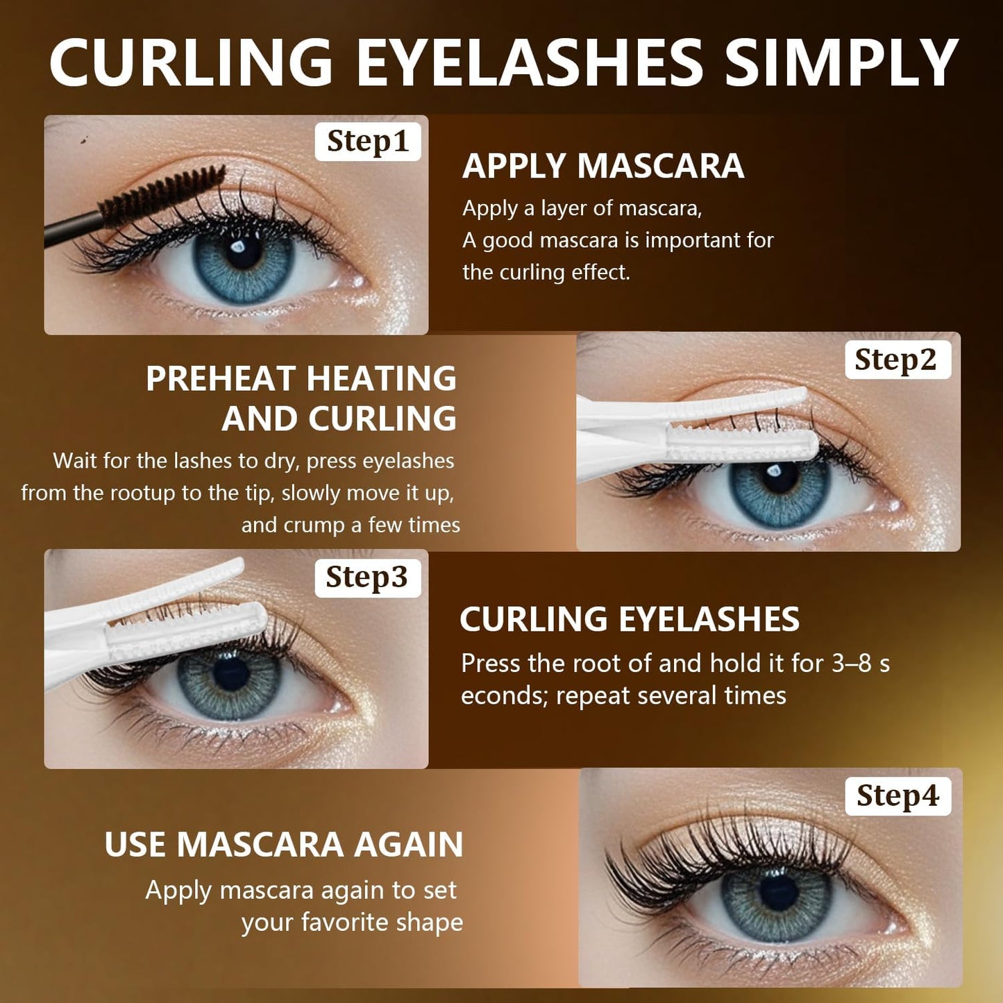Heated Eyelash Curler, Mini Electric Eyelash Curler