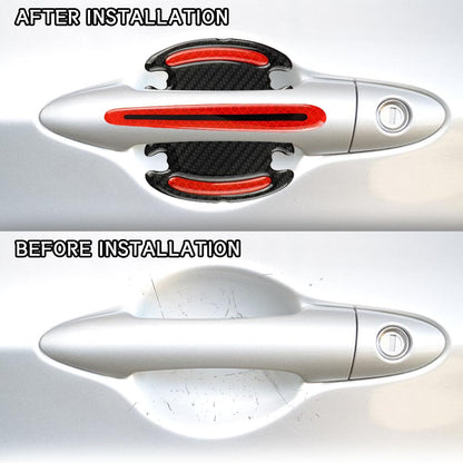 8Pcs Car Door Handle Protector Compatible, Reflective Safety Strips, Night Warning Anti-Scratch Exterior Decals