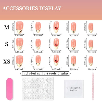 Yellow French Tip Press on Nails Medium Almond Fake Nails