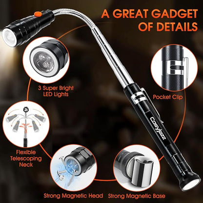 Portable Telescopic Flexible Extensible Led Flashlights Torch Magnetic Head Pick Up Tool