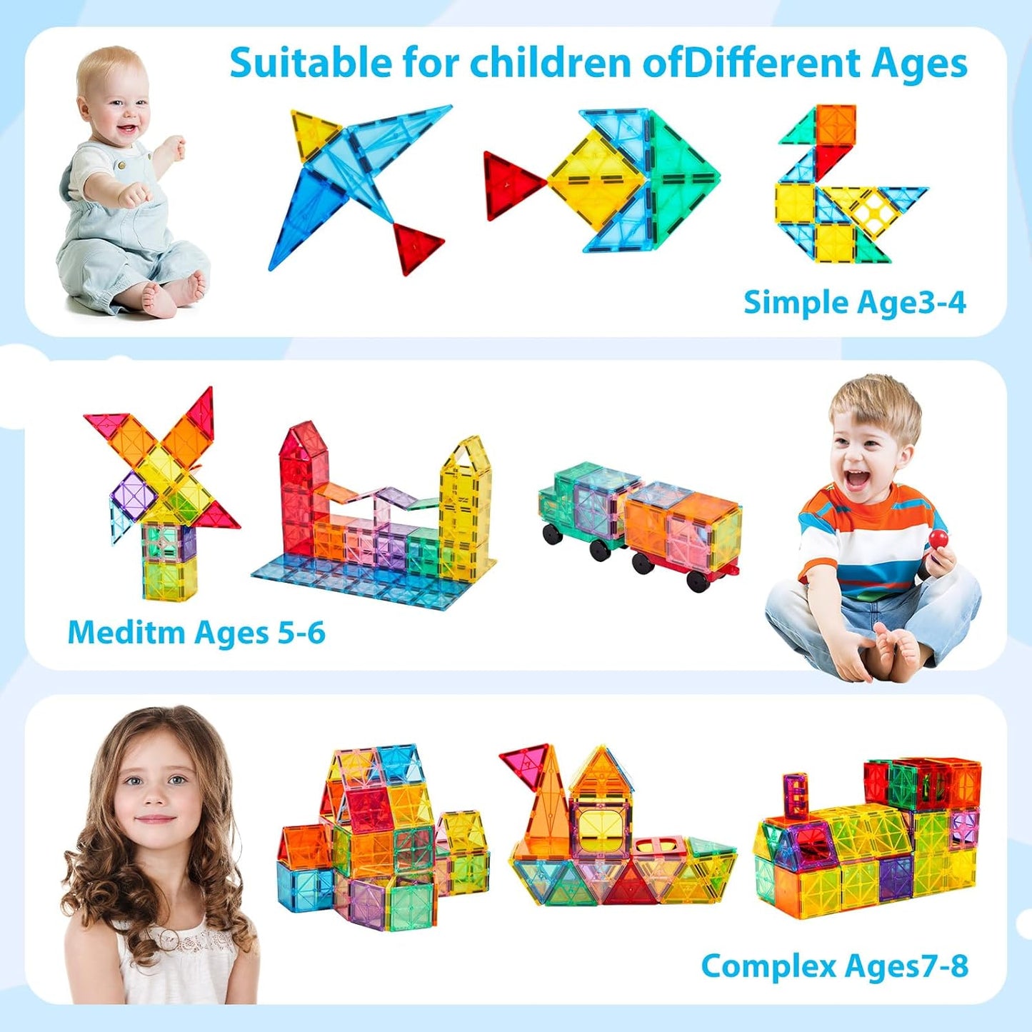 Magnetic 3D Blocks Construction Playboards
