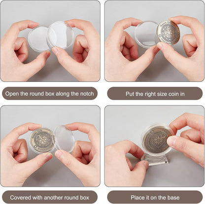 10pcs Transparent Challenge Coin Display Holders with Stands