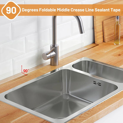 Clear Caulk Tape for Kitchen & Bathroom, Countertop Sink Tub Shower Caulk Strip
