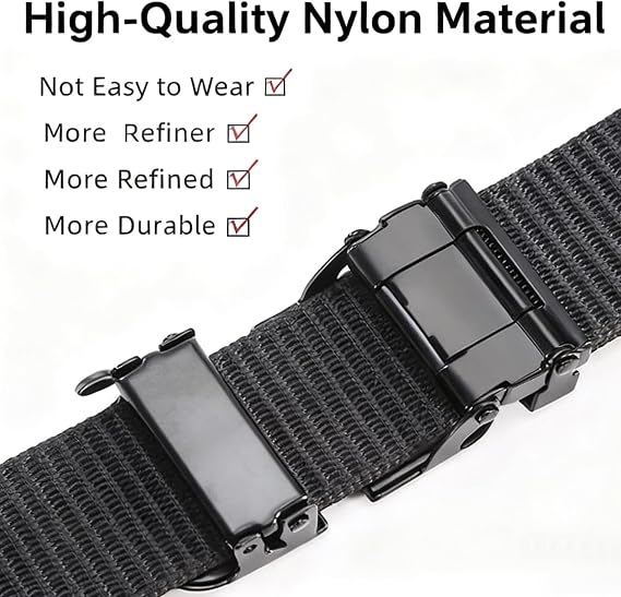 Men's Tactical Nylon Belt – Metal Buckle Ratchet Design