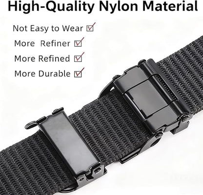 Men's Tactical Nylon Belt – Metal Buckle Ratchet Design