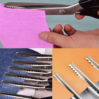 Pinking Shears for Fabric Paper Cutting, Stainless Steel (5mm, Scalloped)