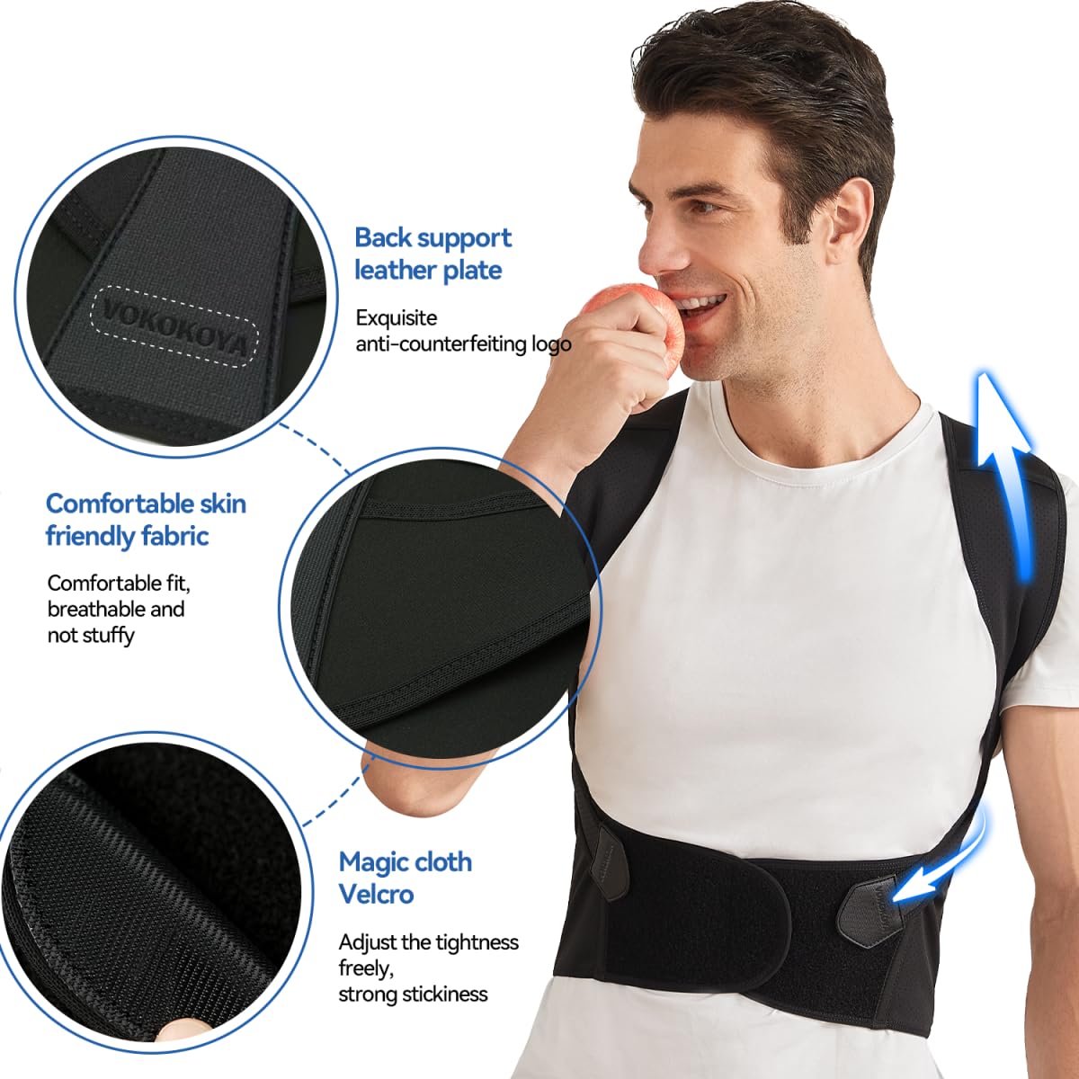 Adjustable Posture Corrector for Men & Women| Daily Back Support Brace Fitness