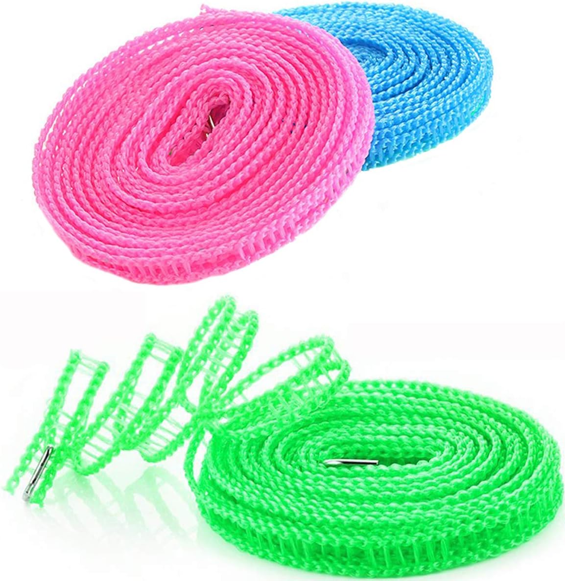 6Pack Clotheslines Blue Pink Green 1.64ft Length Clothes Drying Rope Portable Windproof