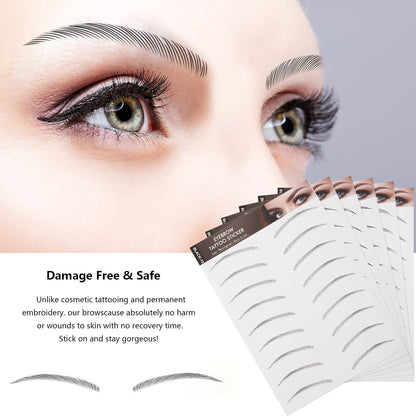 6 Sheets  Realistic Waterproof Eyebrow Tattoo Stickers 42Pairs