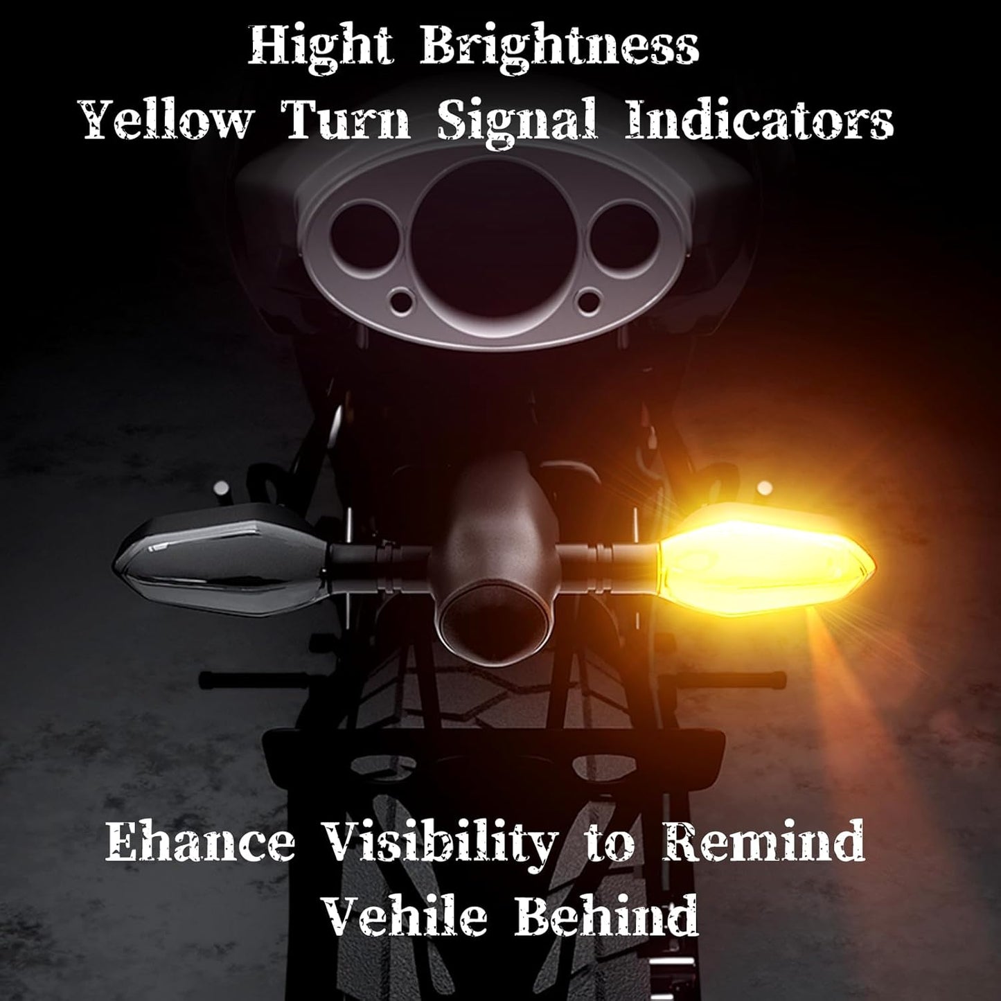 2PCS LED Motorcycle Turn Signals Projector Blinkers with Projection Arrow, Front Rear Turn Signal Lights for Motorcycles Indicators