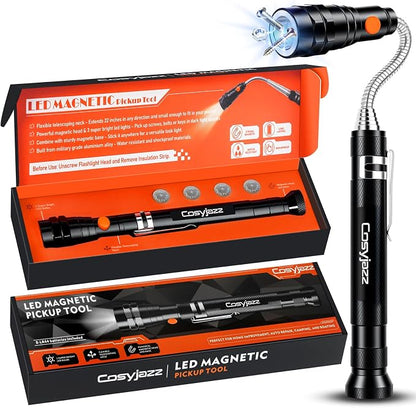 Portable Telescopic Flexible Extensible Led Flashlights Torch Magnetic Head Pick Up Tool