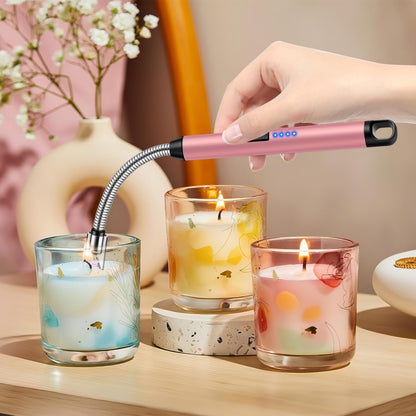 Electric Lighter with 360° Flexible Neck & Safety Lock, Windproof USB Rechargeable